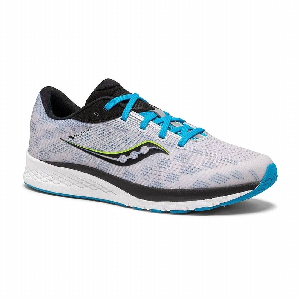 NEW SAUCONY kid's guide 14 running shoes in alloy/cobalt